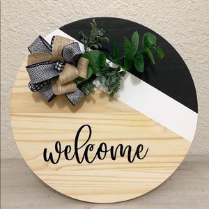 Welcome Wooden Door Hanger Personalized